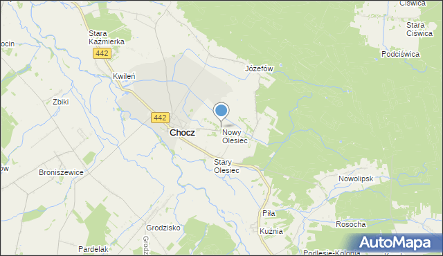 mapa Nowy Olesiec, Nowy Olesiec na mapie Targeo